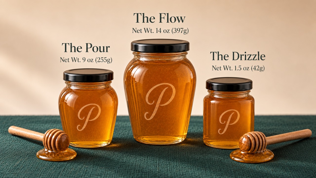 The Pour, The Flow and The Drizzle: Palmetto Farms honey jars